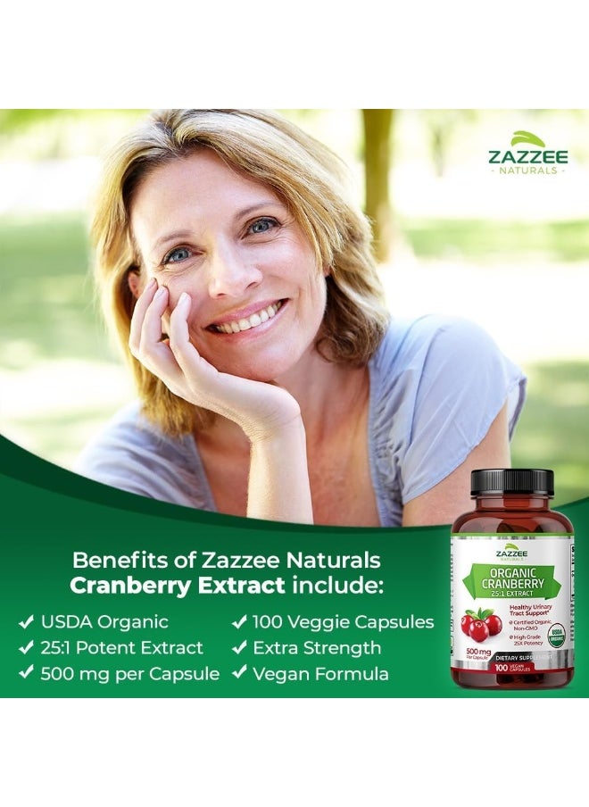 Usda Organic Cranberry 25:1 Extract, 12,500 Mg Strength, 100 Vegan Capsules
