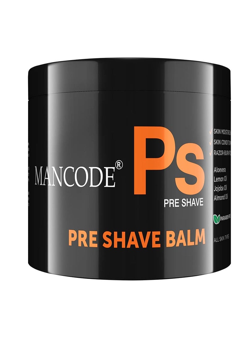 Mancode Pre-Shave Balm for Men | 100gm | Balm Softens your Beard | Provides Razor Glide for a Smooth Zesty Shave | Apply to Prevent Shaving Irritation and Razor Burns | Cut & Irritation Free Shave.