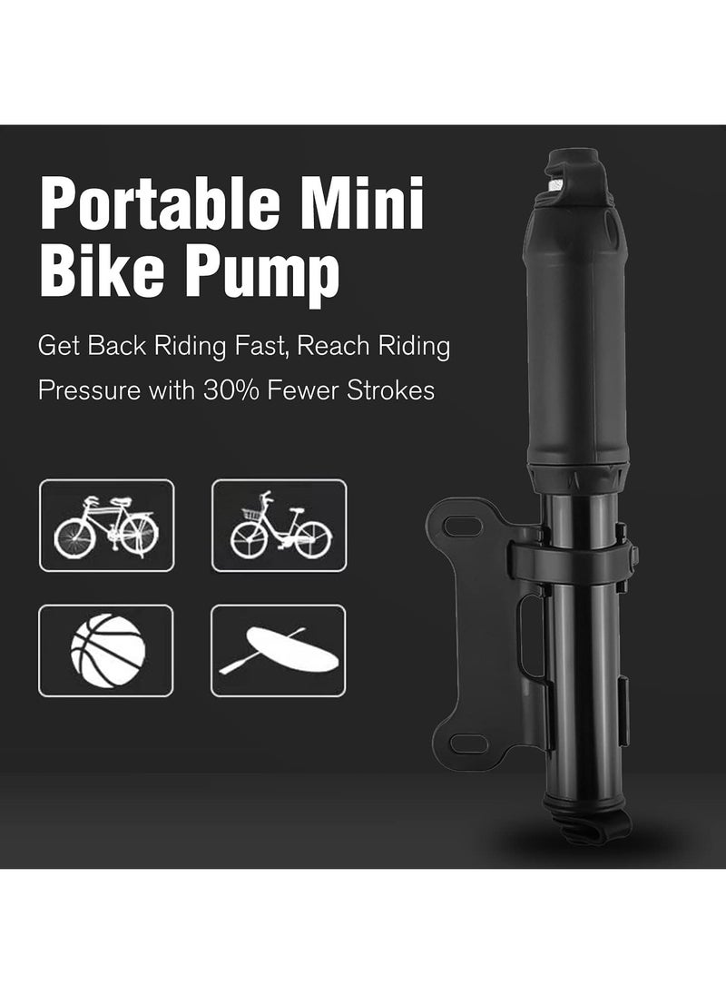 Bike Pump with Presta u0026 Schrader Valves, 100 PSI / 80 PSI Bicycle Pump for Electric Bike Tire Mini Pump, Handheld Portable Bike Pump, Universal Small High Pressure Ball Needle Accessories