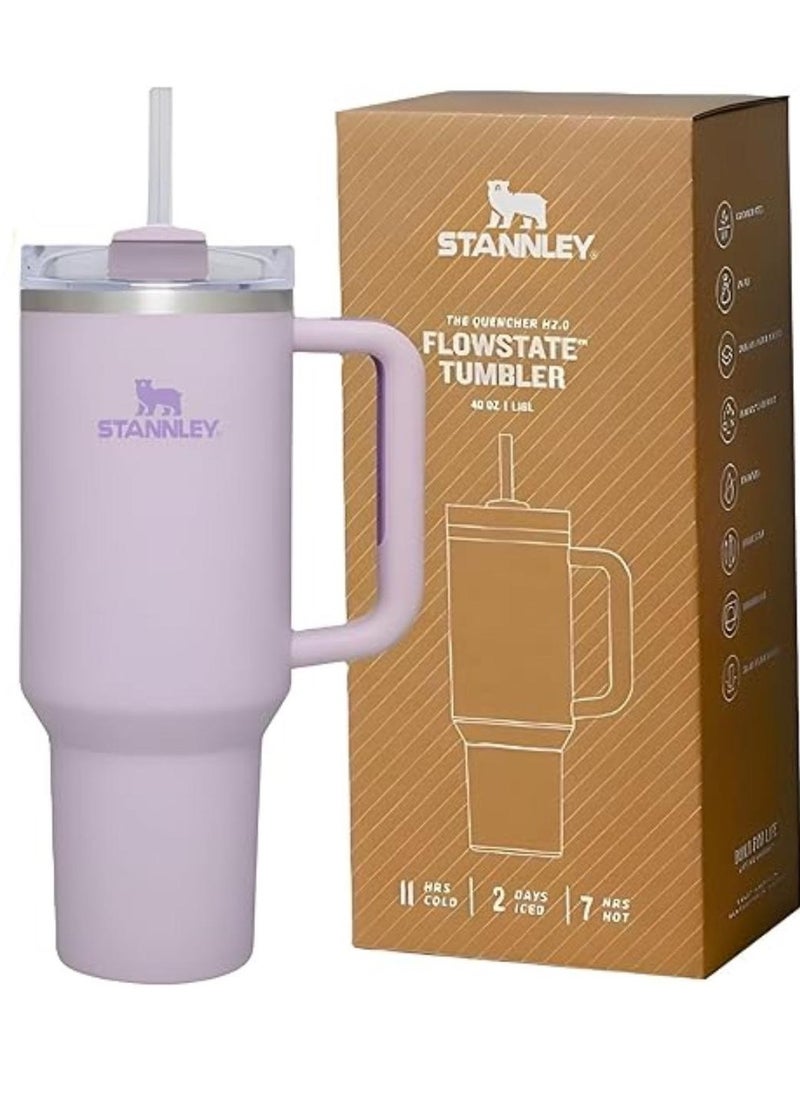 Stanley Quencher H2.0 FlowState Stainless Steel Vacuum Insulated Tumbler with Lid and Straw for Water, Iced Tea or Coffee, Smoothie and More, 40 oz