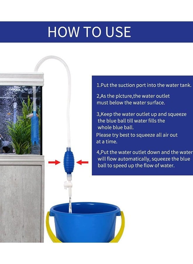 Aquarium Fish Tank Cleaning Kit Tools Algae Scrapers Set 5 in 1 u0026 Fish Tank Gravel Cleaner - Siphon Vacuum for Water Changing and Sand Cleaner (Cleaner Set)