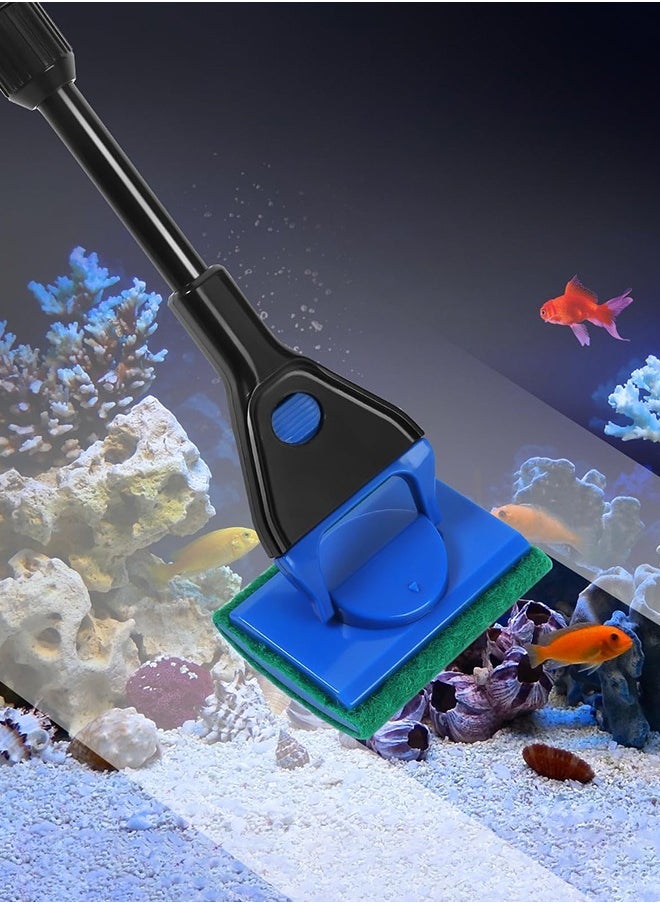 Aquarium Fish Tank Cleaning Kit Tools Algae Scrapers Set 5 in 1 u0026 Fish Tank Gravel Cleaner - Siphon Vacuum for Water Changing and Sand Cleaner (Cleaner Set)