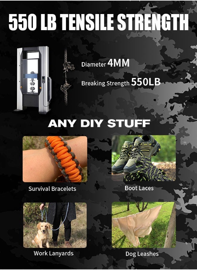 31 m Rope Cord Paracord 4 mm Diameter Camping Tent Canopy or Household Camo armygreen