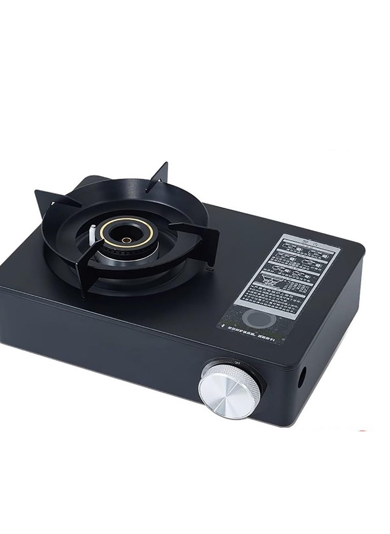 Portable Windproof Camping Gas Stove| Extra High Output Single Burner Butane Stove with Electronic Ignition u0026 Sturdy Carrying Case for Outdoor Cooking, BBQ, Hiking, Fishing u0026 Picnic (Black)