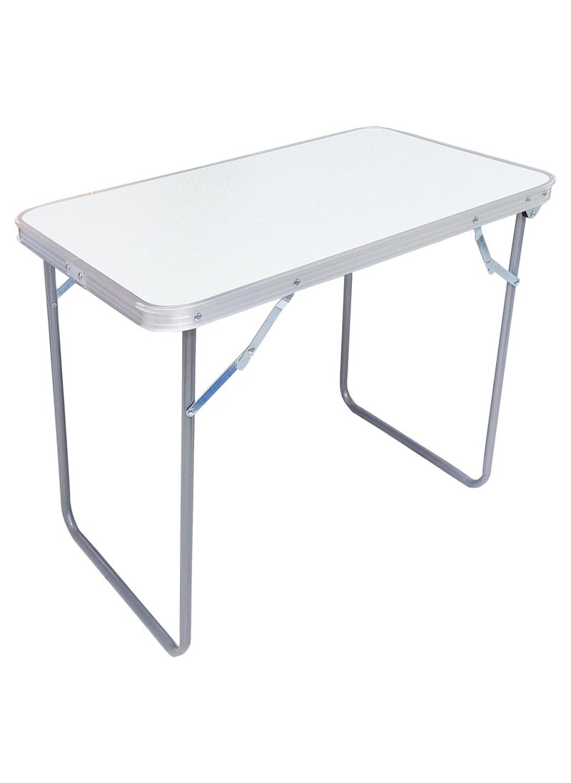 Folding Camping Picnic Table - Portable Outdoor Aluminum Table Lightweight Dining Table for Grill BBQ Backyard and Beach, Picnic Table Foldable -White, 70 x 60 x 50cm