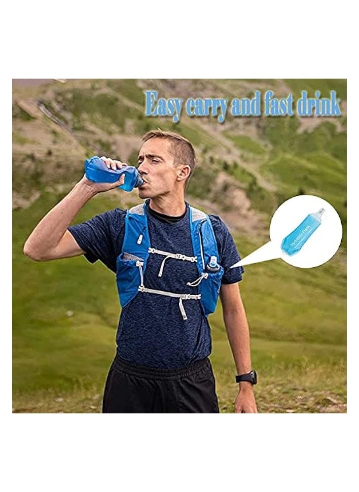 Soft Flask, TPU Foldable Running Hydration Flask, Soft Collapsible Water Bottle for Hydration Pack Cycling Marathon Running Hiking