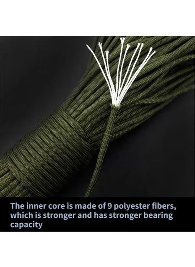 31m Paracord 9-strand Multi-functional Paracord Rope,  Standard 550 Parachute Rope Braided Line For Outdoor Camping Hunting Hiking Climbing