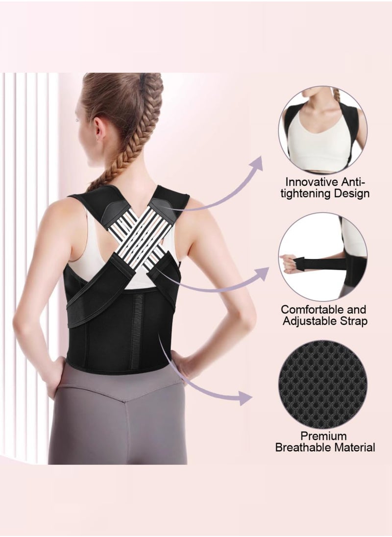 Back Brace u0026 Posture Corrector | Improve Posture and Confidence – Scoliosis and Hunchback Support, Adjustable u0026 Comfortable Fit – XL (27-33 Inch)