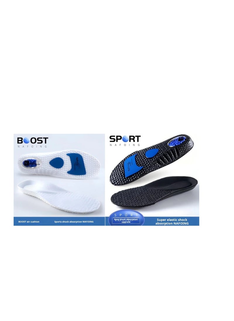 【2 Pairs】Popcorn-Inspired Comfort Heavy Duty Support Insoles ,Comfortable Breathable, Shock Absorption and Relieve Foot Pain,  (Men 35-46/ Women 35-46)