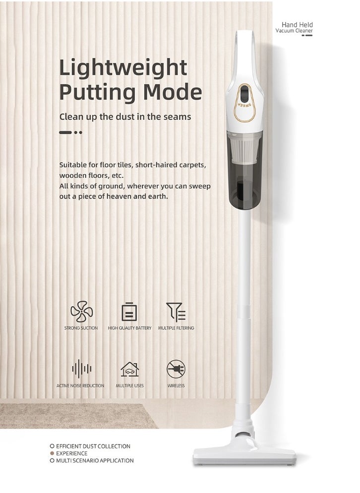 Corded Stick Vacuum Cleaner 2 in 1 Ultra-Lightweight 14Kpa Power Suction Handheld Vacuum Cleaner with Washable HEPA Filter for Home, Car, Pet Hair, Carpet, Hard Floor