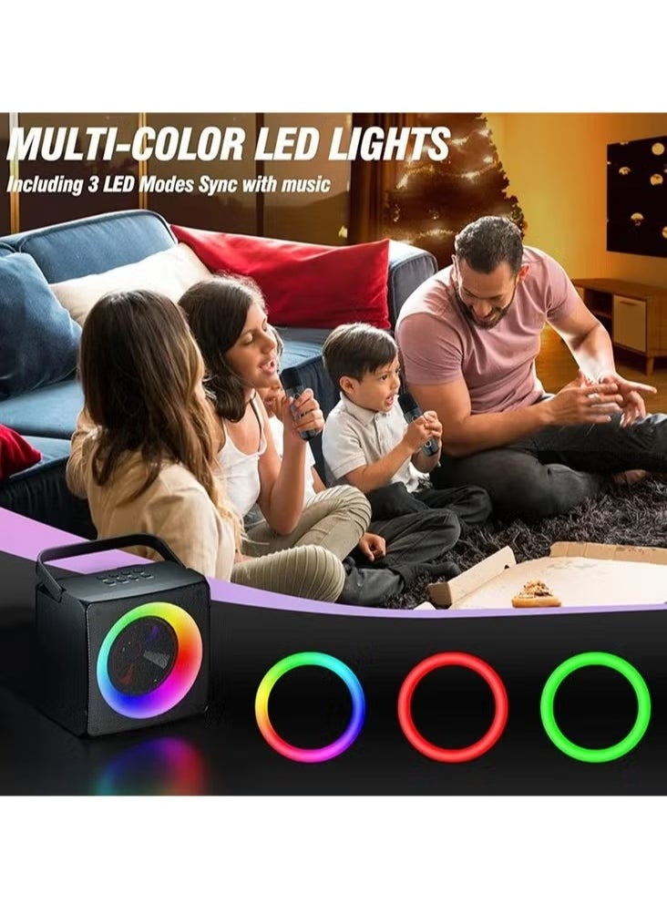 SD-508 Home & Outdoor Portable Bluetooth Speaker with Dual Wireless Microphones – High-Quality Sound, Long Battery Life, Perfect for Karaoke, Parties, and Outdoor Events, Wireless Streaming, Compatible with All Bluetooth Devices