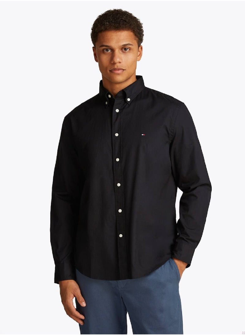 Men's Flex Poplin Shirt - Cotton, Black