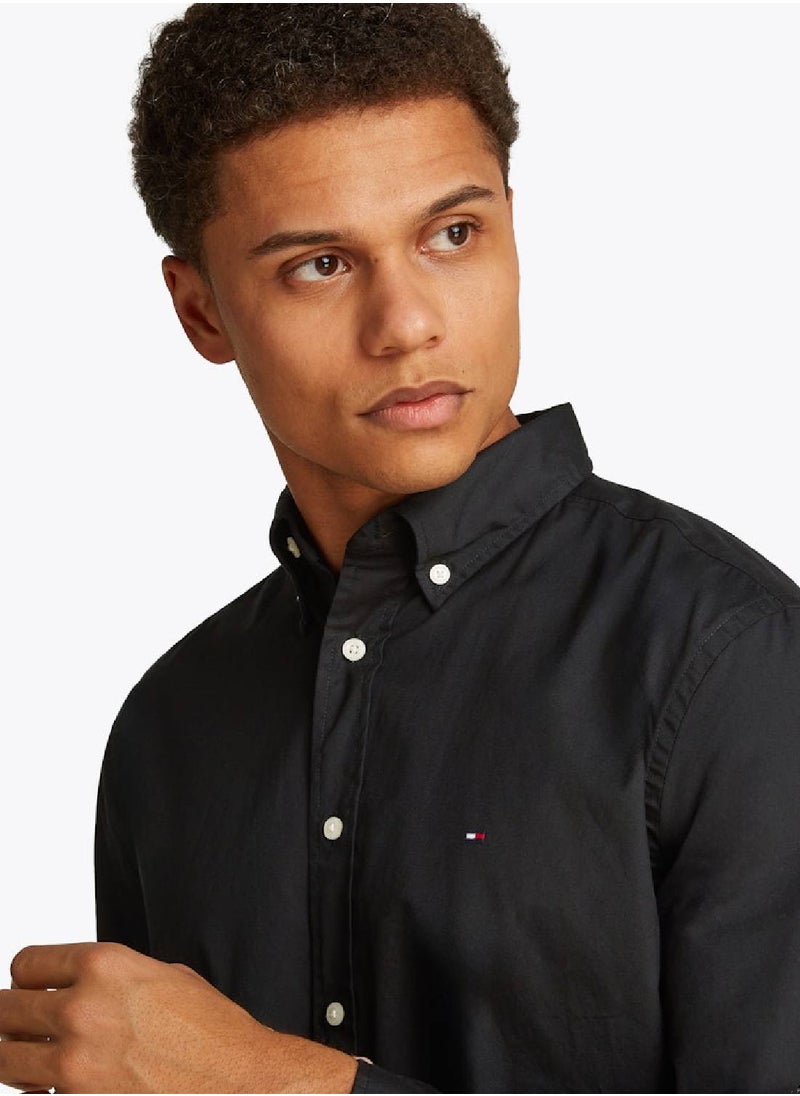 Men's Flex Poplin Shirt - Cotton, Black