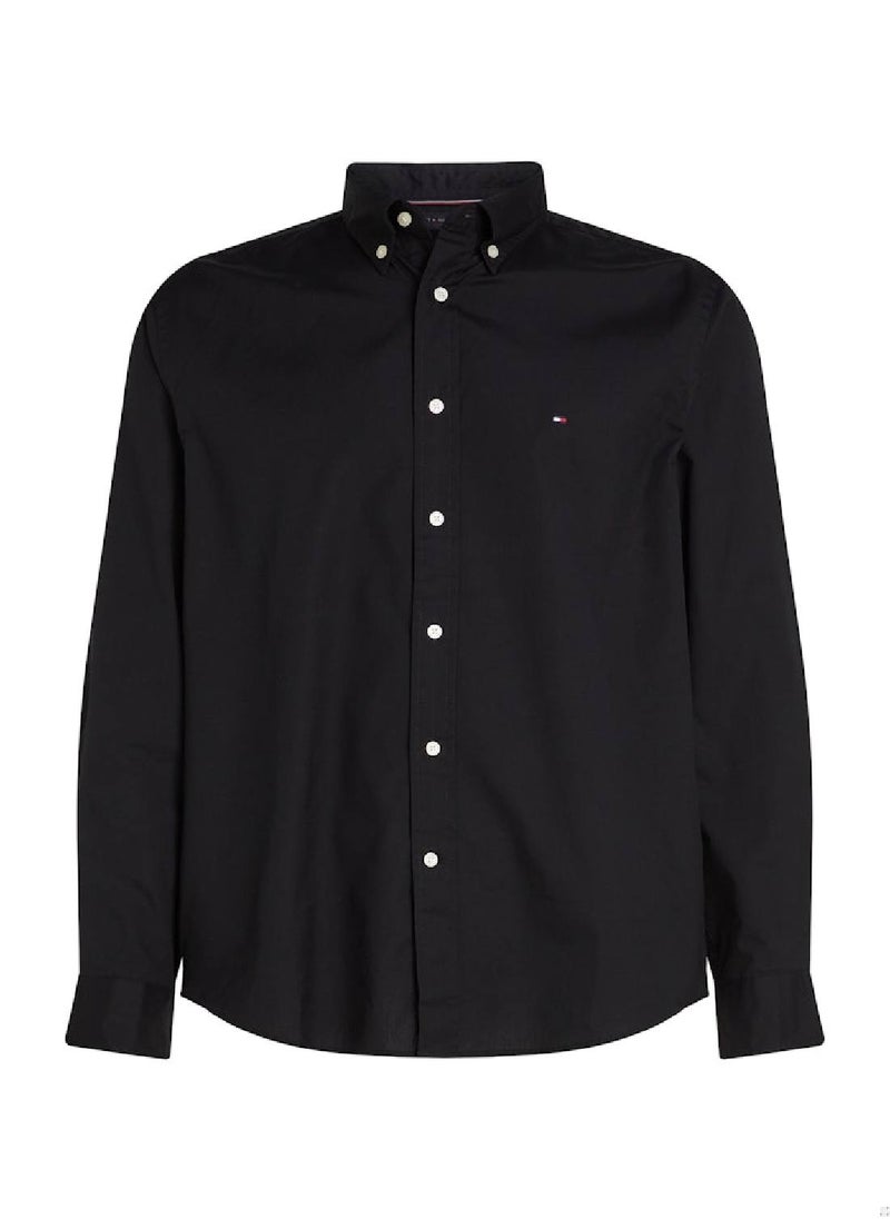 Men's Flex Poplin Shirt - Cotton, Black