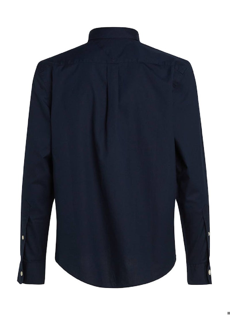 Men's Flex Poplin Shirt - Cotton, Blue