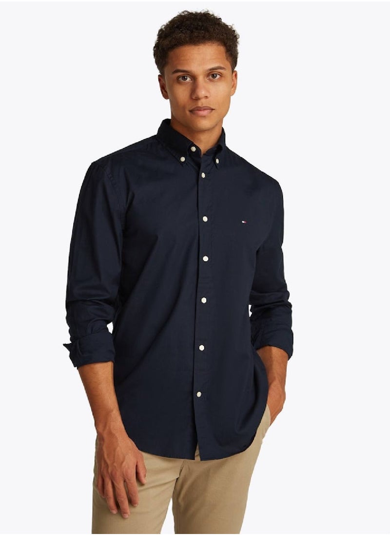 Men's Flex Poplin Shirt - Cotton, Blue