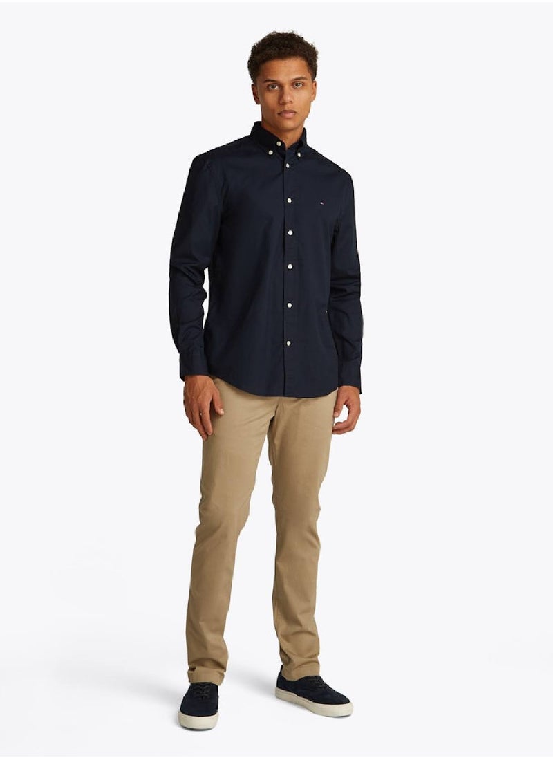 Men's Flex Poplin Shirt - Cotton, Blue