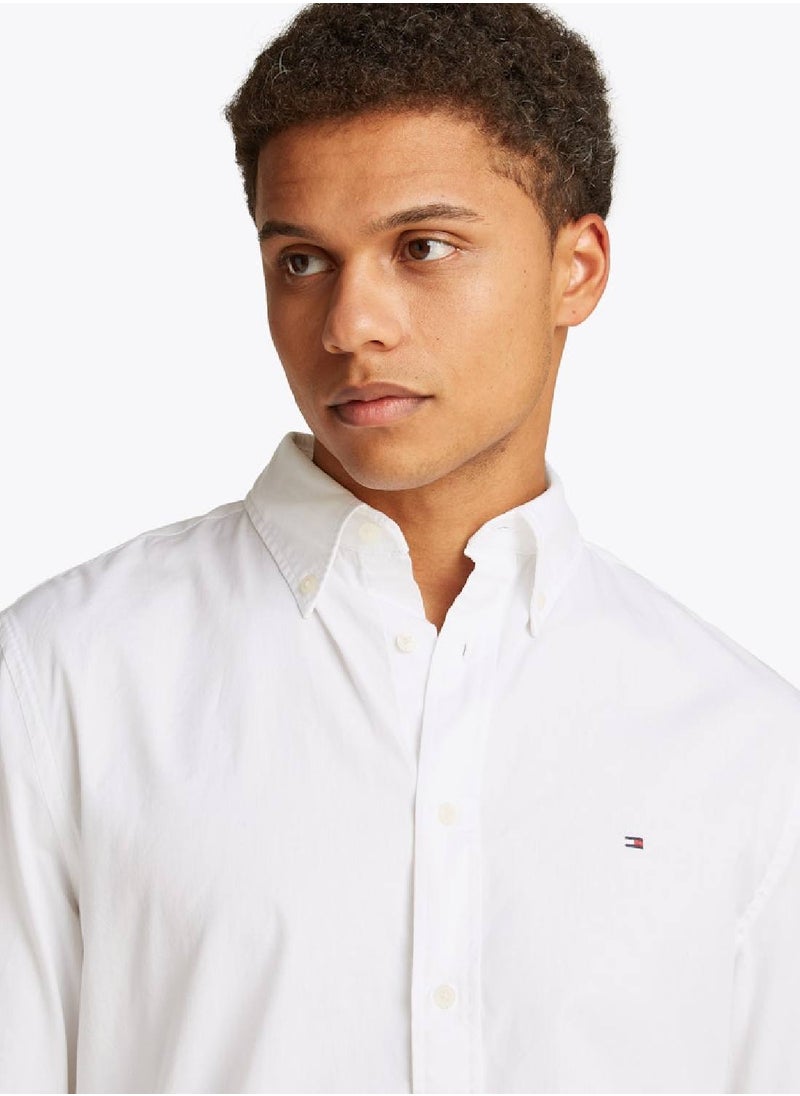 Men's Flex Poplin Shirt - Cotton, White
