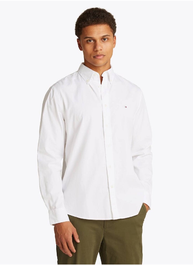 Men's Flex Poplin Shirt - Cotton, White