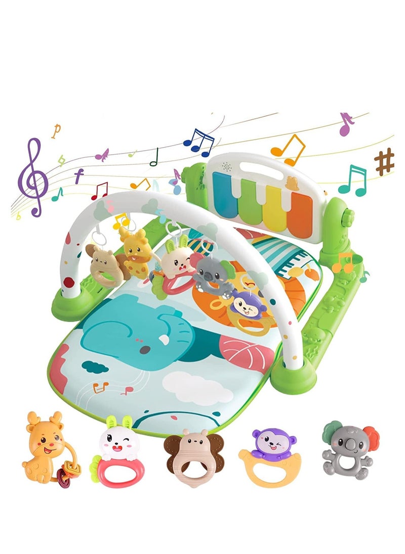 ARCOON Baby Gyms Play Mats, Funny Play Piano Gym Mats Detachable Baby Play Gym Mat with Music and Lights Musical Electronic Learning Toys, Activity Center for Infants Toddlers