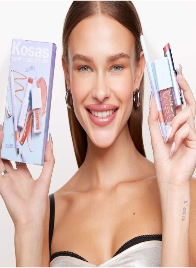 Kosas Plump & Juicy Lips Trio – Ultra-Hydrating, High-Shine Lip Set
