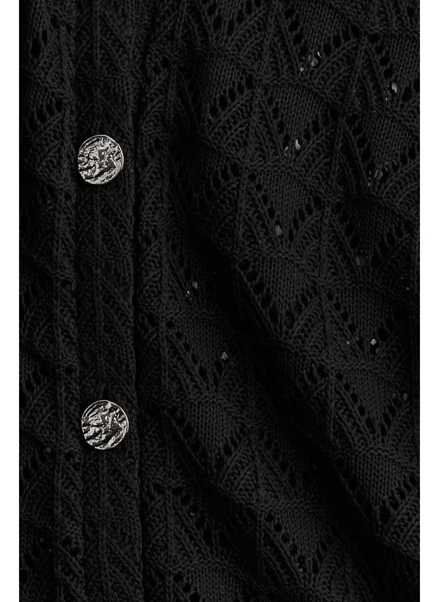 Pointelle-Knit Cardigan