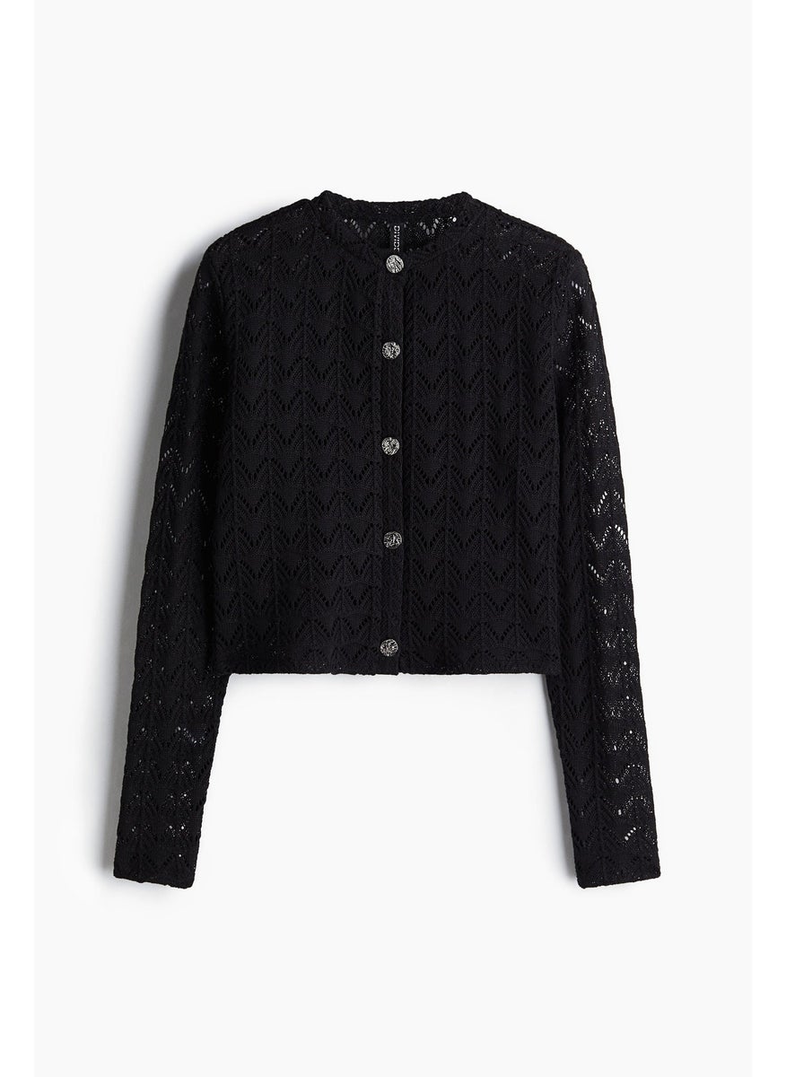Pointelle-Knit Cardigan