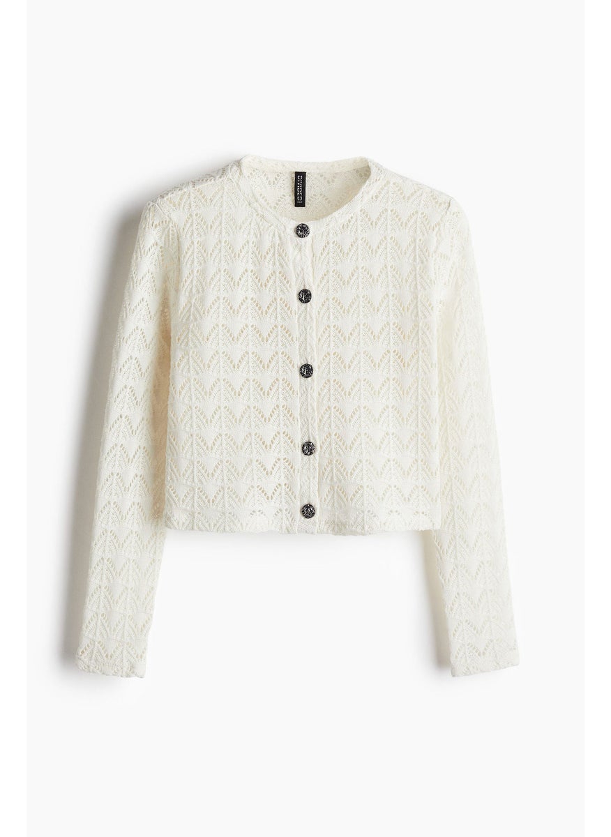 Pointelle-Knit Cardigan