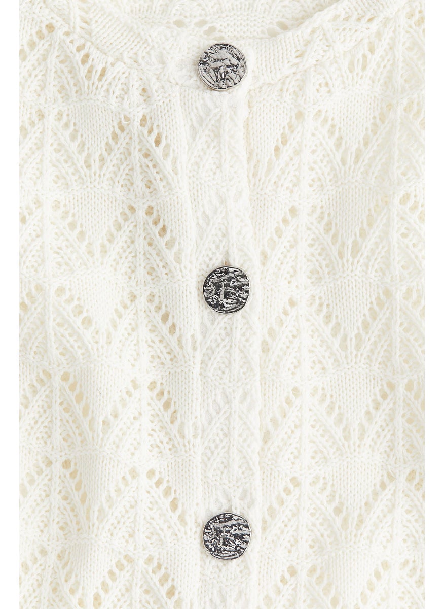Pointelle-Knit Cardigan