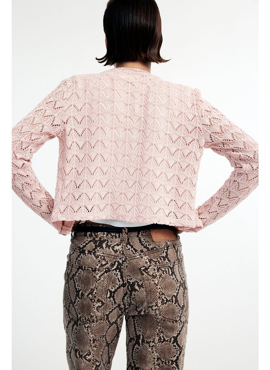 Pointelle-Knit Cardigan