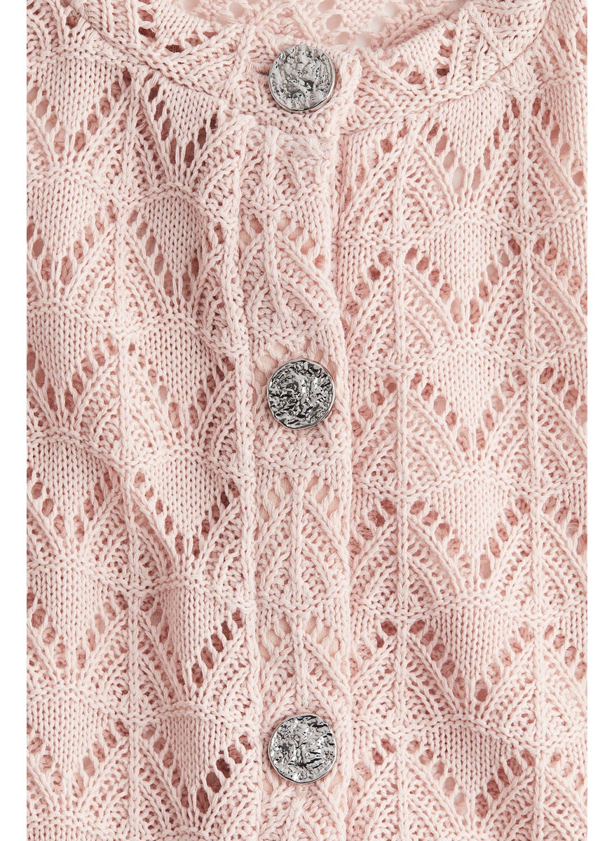 Pointelle-Knit Cardigan