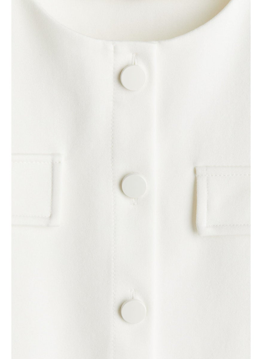 Pocket-Detail Jersey Cardigan