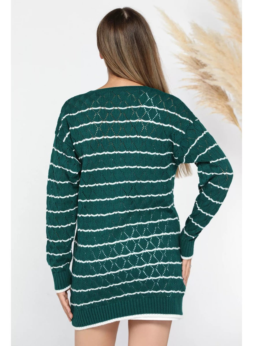 Striped Women's Knitwear Cardigan