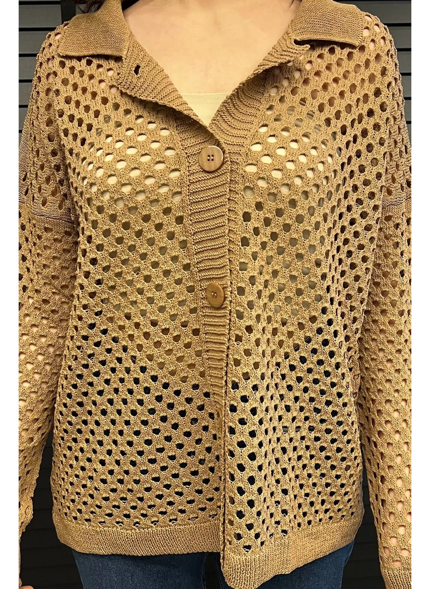 Women's Perforated Seasonal Knitwear Cardigan
