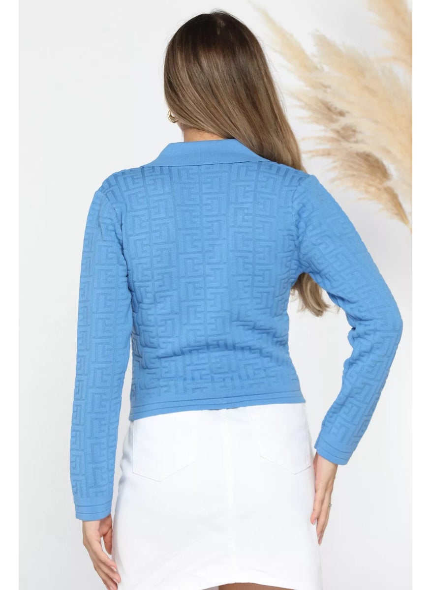 Rose Patterned Knitwear Cardigan