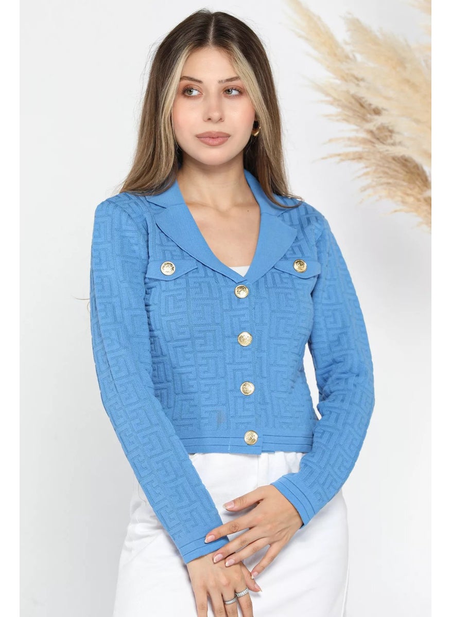 Rose Patterned Knitwear Cardigan