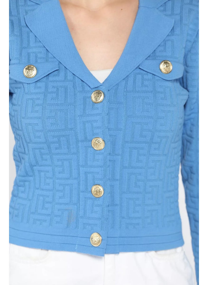 Rose Patterned Knitwear Cardigan