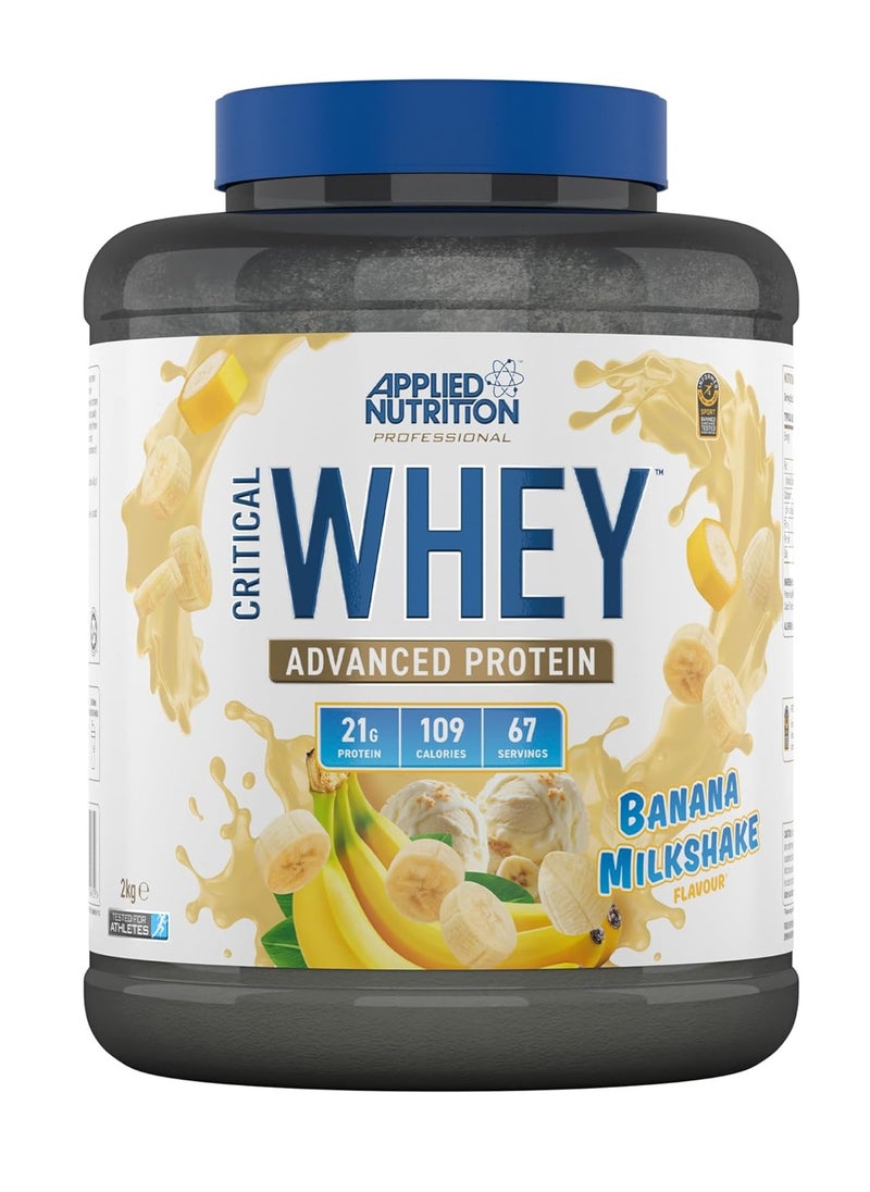 Applied Nutrition Critical Whey 2kg Banana Milkshake - Advanced Protein with 21g Per Serving