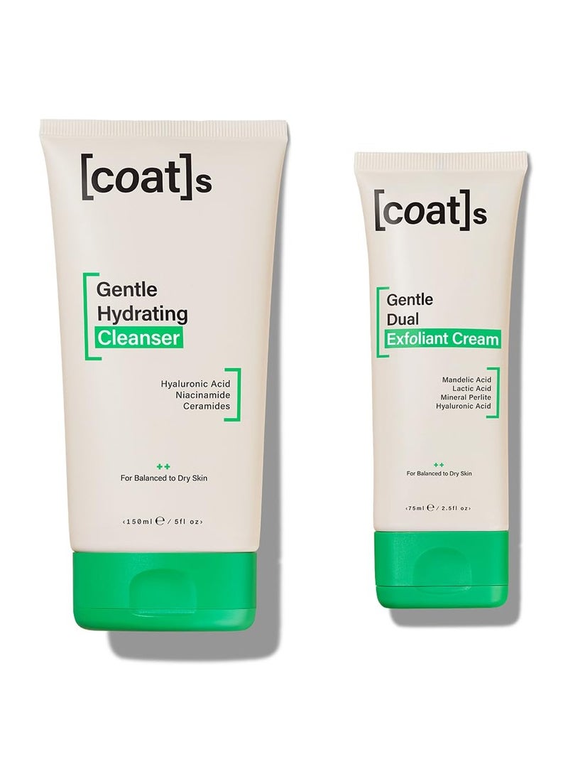 COATS Detox Duo – Hydrating Cleanser 5 oz & Dual Exfoliant Cream 2.5 oz – Clinically Proven to Cleanse & Exfoliate Dry & Combination Skin