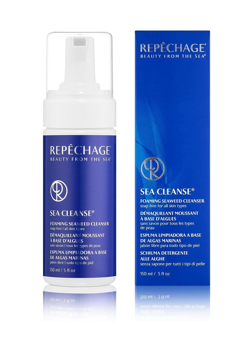 Repechage Sea Cleanse Foaming Seaweed Cleanser, Soap-Free For All Skin Types - Daily Gentle Foaming Face Cleanser Removes Makeup and Skin Impurities, Leaves Skin Soft and Hydrated, 5 fl oz.