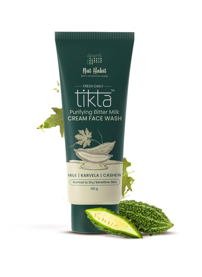 Bitter Milk Cream Face Wash For All Skin Types, Paraben & Sulfate Free Face Cleanser For Men & Women, 100g