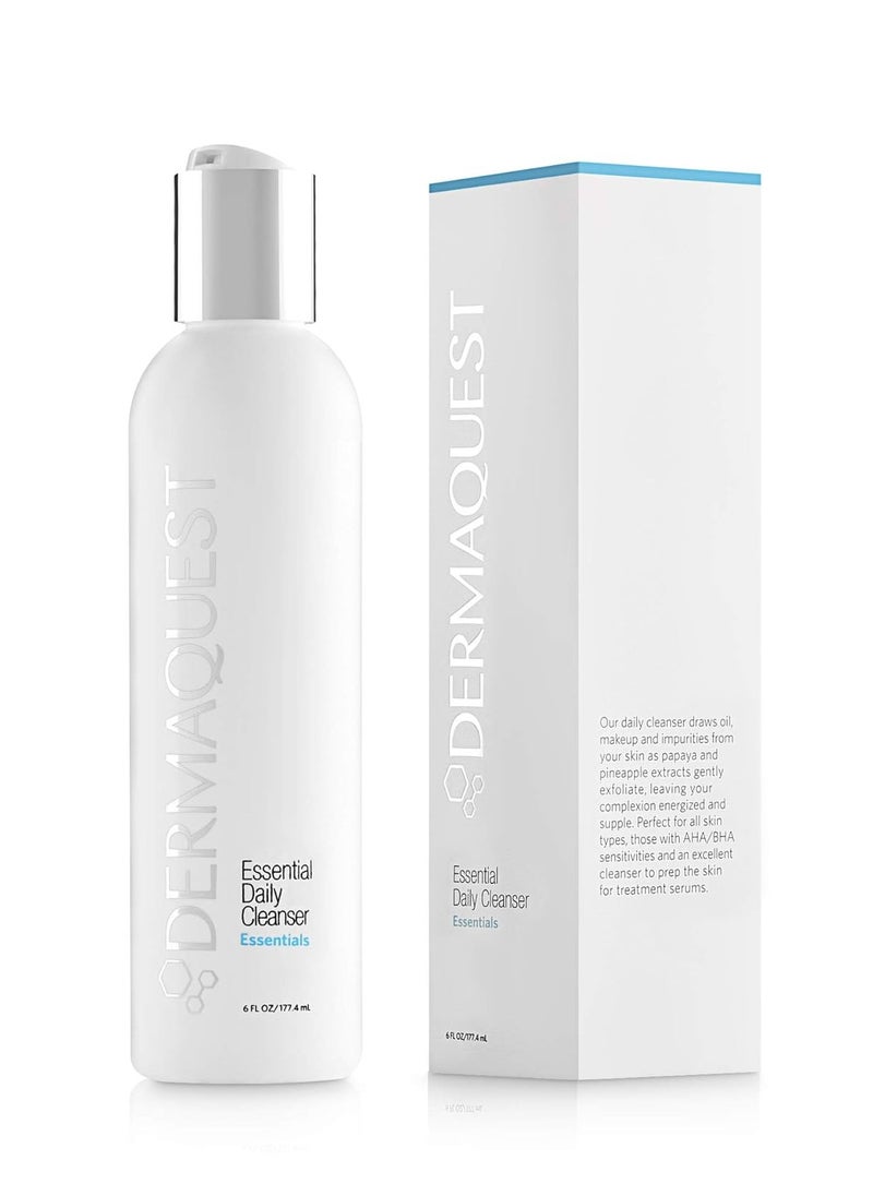 DermaQuest Essential Gentle Exfoliating Daily Facial Cleanser - For All Skin Types, Particularly Those With Sensitivities To AHA & BHA (6 oz.)