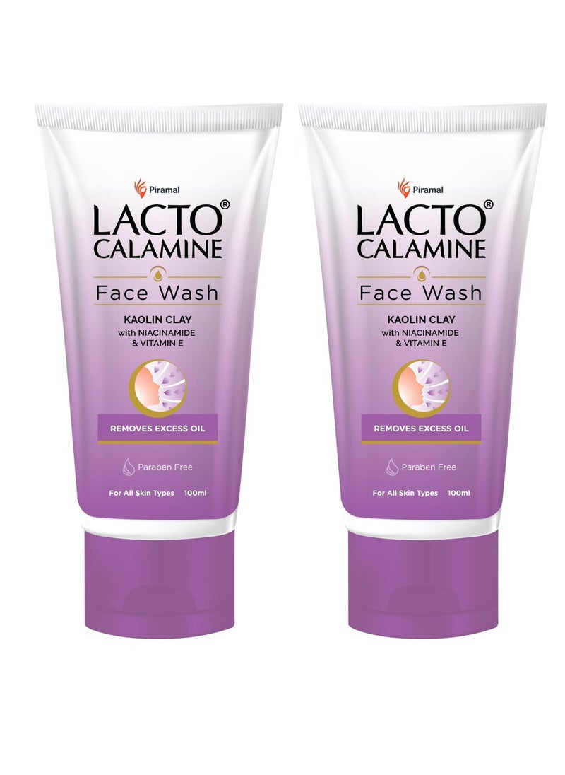 Face Wash with Kaolin Clay for Oily Skin, 100 ml (Pack of 2)