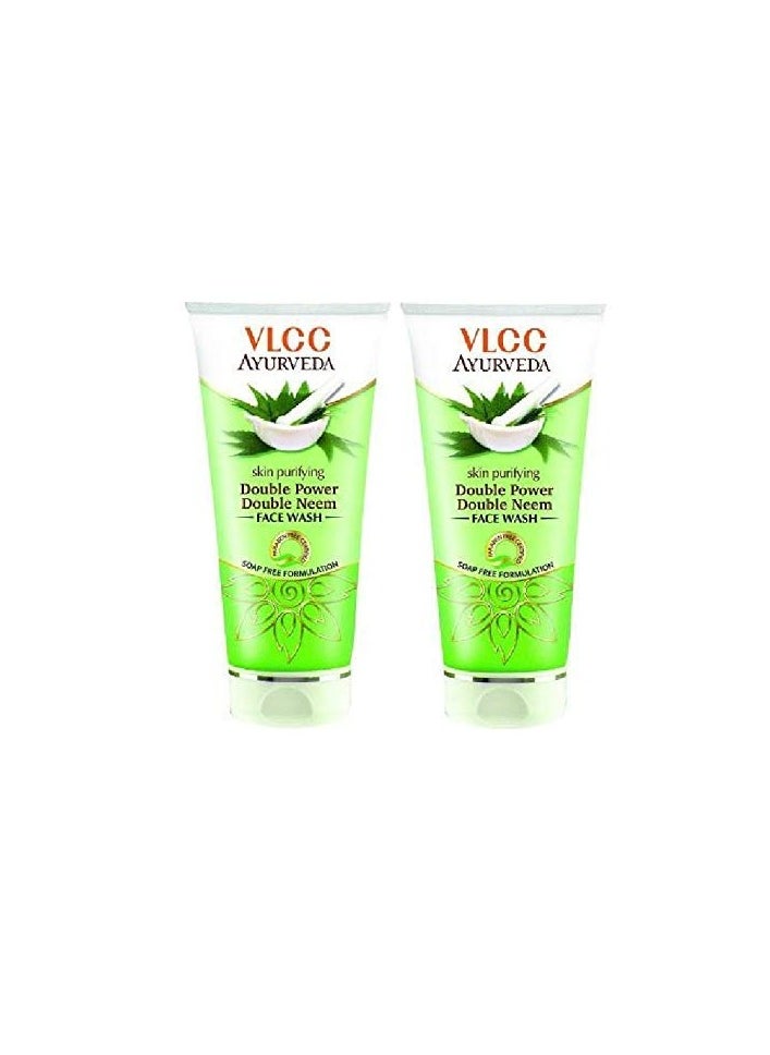 VLCC Skin Purifying Double Power Double Neem Facewash- 100 ml(Pack of 2)