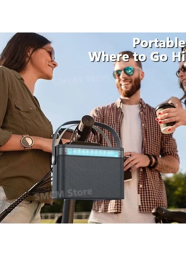 Cell Phone Speakers 120W High Power RGB Pickup Rhythm Light Wireless Portable Microphone Bluetooth Speaker – TF Subwoofer, Family Karaoke, Sound System, Enhanced Audio, Ys-224 T231026
