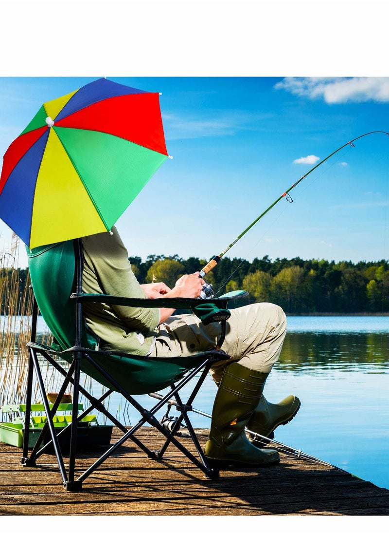 Colorful Umbrella Hats - 4 Pcs 20 Inch Hands-Free Rainbow Party Hats, Adjustable for All Ages, Fun Beach Accessories