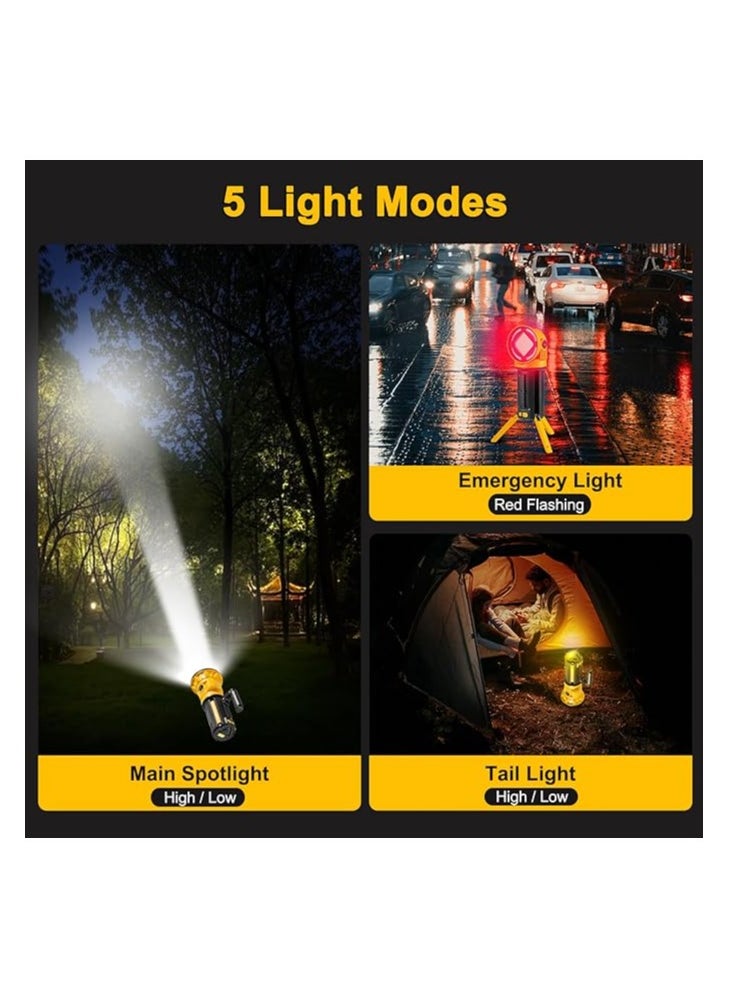 W5165-2 Rechargeable LED Work Light – 3200LM Super Bright, 180° Rotatable Head, 5 Lighting Modes, 4500mAh Battery, IPX5 Waterproof, Foldable Stand u0026 Detachable Handle – Ideal for Garage, Camping