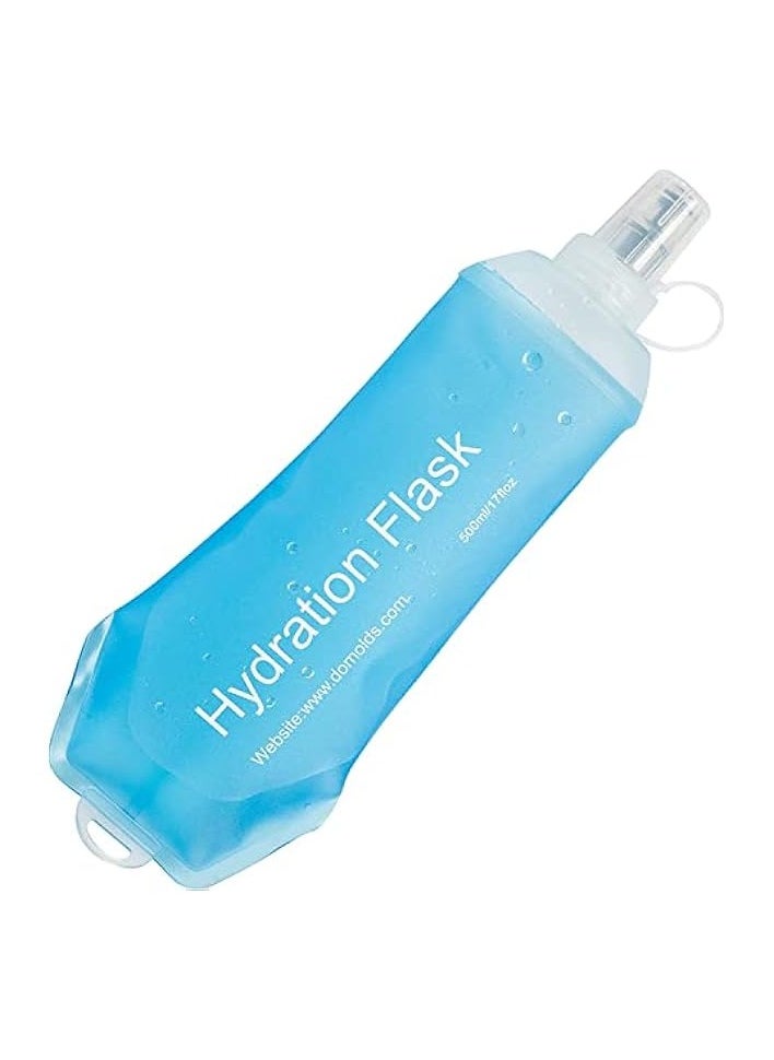 Soft Flask, TPU Foldable Running Hydration Flask, Soft Collapsible Water Bottle for Hydration Pack Cycling Marathon Running Hiking