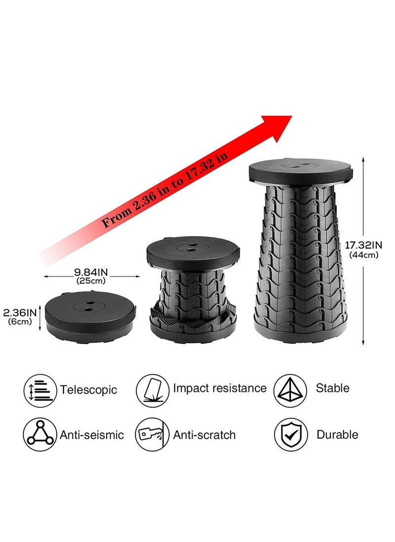 Upgraded Telescopic Stool Lightweight Yet More Sturdy Foldable Stool with Load Capacity 400lbs Portable Collapsible Stool for Adults Indoor Outdoor Activity
