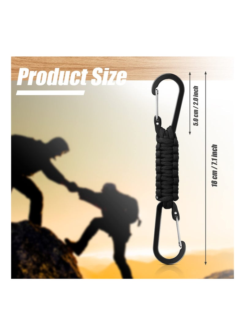 Durable Paracord Keychain Lanyard with Clips for Keys, Water Bottles, and Tools - Includes Carabiner for Easy Attachment to Backpacks and Gear.